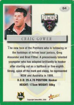 2000 Select #84 Craig Gower Back